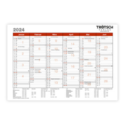 Trötsch Wandtafelplaner A5 2024 von Trötsch Verlag GmbH & Co. KG