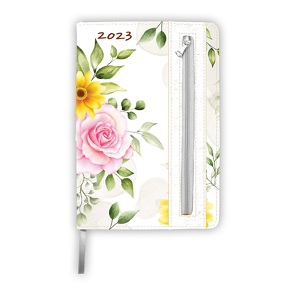 Trötsch Wochenplaner A5 mit Tasche Flowers white 2023 von Trötsch Verlag GmbH & Co. KG