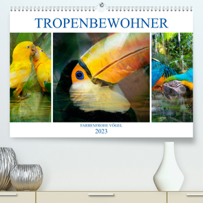 Tropenbewohner – farbenfrohe Vögel (Premium, hochwertiger DIN A2 Wandkalender 2023, Kunstdruck in Hochglanz) von Brunner-Klaus,  Liselotte