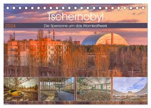 Tschernobyl – Die Sperrzone um das Atomkraftwerk (Tischkalender 2024 DIN A5 quer), CALVENDO Monatskalender von Hackstein,  Bettina