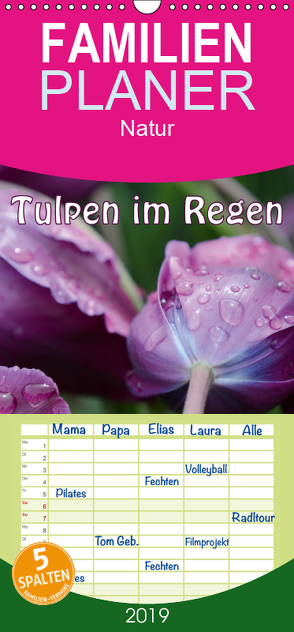 Tulpen im Regen – Familienplaner hoch (Wandkalender 2019 , 21 cm x 45 cm, hoch) von GUGIGEI