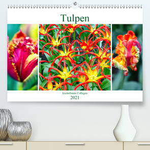 Tulpen – kunterbunte Collagen (Premium, hochwertiger DIN A2 Wandkalender 2021, Kunstdruck in Hochglanz) von Schwarze,  Nina