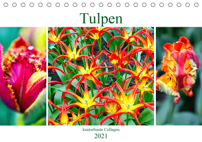 Tulpen – kunterbunte Collagen (Tischkalender 2021 DIN A5 quer) von Schwarze,  Nina