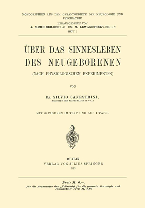 Über das Sinnesleben des Neugeborenen von Canestrini,  Silvio