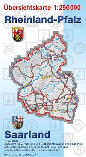 Übersichtskarte Rheinland-Pfalz/Saarland 1:250 000