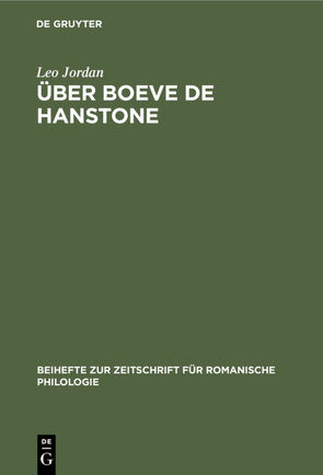 Über Boeve de Hanstone von Jordan,  Leo