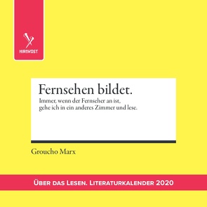 Über das Lesen. Literaturkalender 2020 von Hirnkost