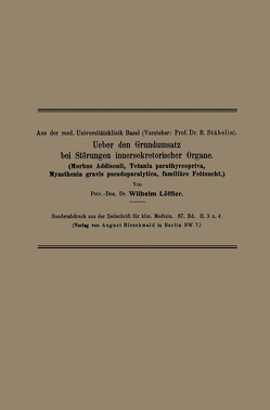 Ueber den Grundumsatz bei Störungen innersekretorischer Organe von Löffler,  Wilhelm