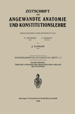 Über die Atrophie der Menschlichen Organe bei Inanition von Krieger,  Marie