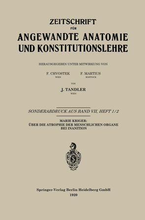 Über die Atrophie der Menschlichen Organe bei Inanition von Krieger,  Marie