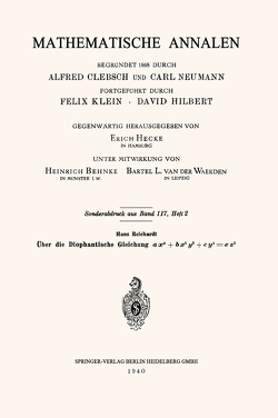 Über die Diophantische Gleichung ax4+bx2y2+cy4=ez2 von Reichardt,  Hans