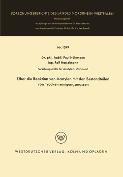 Über die Reaktion von Acetylen mit den Bestandteilen von Trockenreinigungsmassen von Hölemann,  Paul