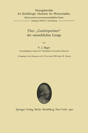 Über „Gurkörperchen“ der menschlichen Lunge von Beger,  Paul J.