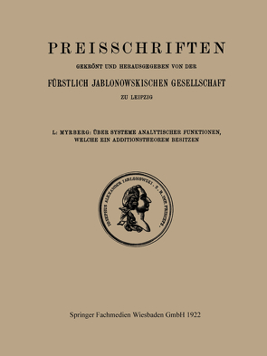 Über Systeme Analytischer Funktionen Welche ein Additionstheorem Besitzen von Myrberg,  P. J.