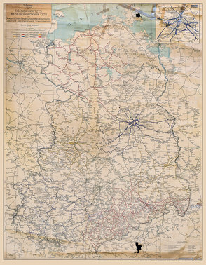 ÜBERSICHTSKARTE Deusche Reichsbahn (DR) im März 1946 – Eisenbahnnetz der SOWJETISCHEN BESATZUNGSZONE Deutschlands – gerollt von Rockstuhl,  Harald