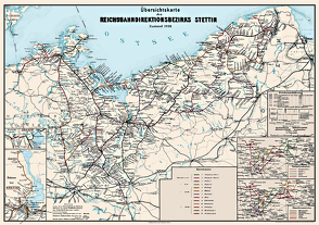 Übersichtskarte Reichsbahndirektion Stettin 1928 von Heller,  M.