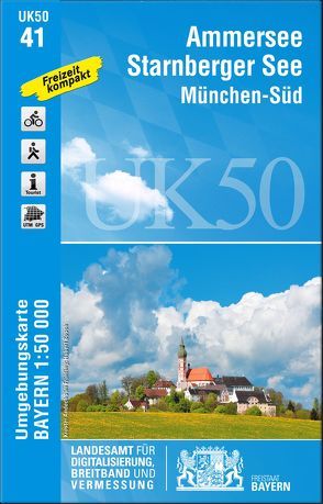 UK50-41 Ammersee, Starnberger See, München-Süd von Landesamt für Digitalisierung,  Breitband und Vermessung,  Bayern