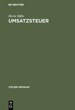 Umsatzsteuer von Bähr,  Horst