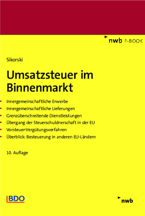 Umsatzsteuer im Binnenmarkt von Pogodda,  Annette, Sikorski,  Ralf