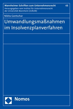 Umwandlungsmaßnahmen im Insolvenzplanverfahren von Gontschar,  Nikita