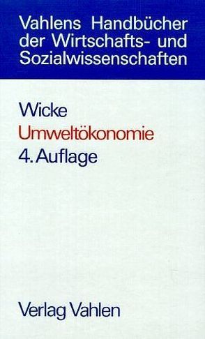 Umweltökonomie von Blenk,  Lieselotte, Wicke,  Lutz