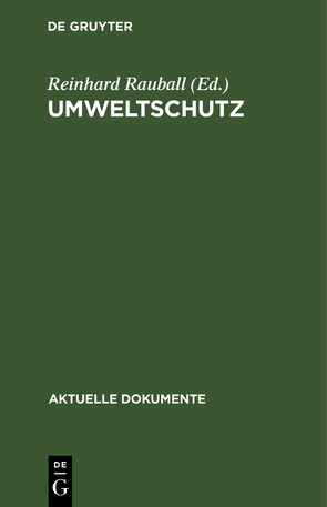 Umweltschutz von Rauball,  Reinhard