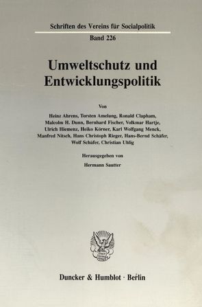 Umweltschutz und Entwicklungspolitik. von Sautter,  Hermann