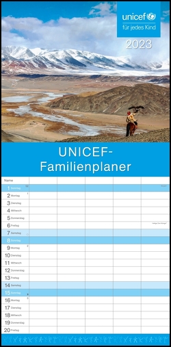 UNICEF 2023 Familienplaner – Familien-Timer – Termin-Planer – Kinder-Kalender – Familien-Kalender – Wohltätigkeits-Kalender – 22×45