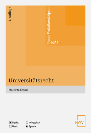 Universitätsrecht von Novak,  Manfred