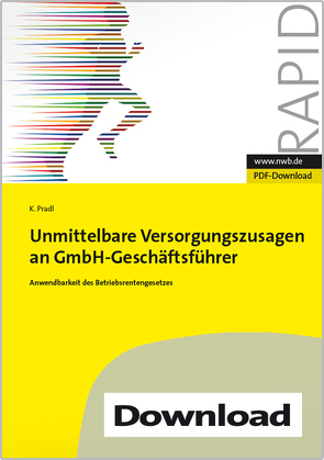 Unmittelbare Versorgungszusagen an GmbH-Geschäftsführer von Pradl,  Kevin