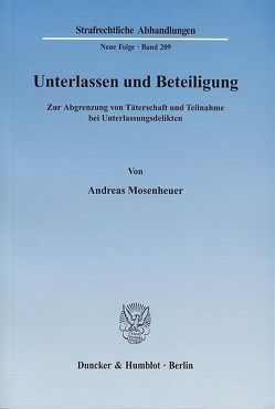 Unterlassen und Beteiligung. von Mosenheuer,  Andreas