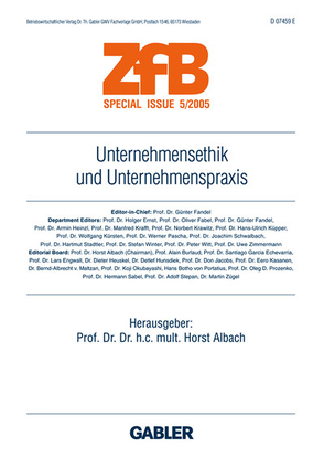 Unternehmensethik und Unternehmenspraxis von Albach,  Horst