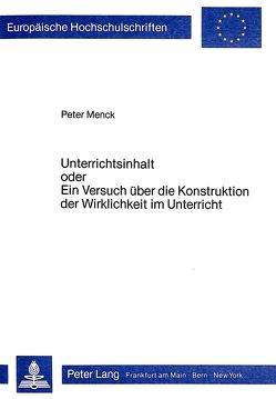 Unterrichtsinhalt- oder von Menck,  Peter