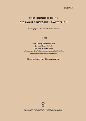 Untersuchung des Räumvorganges von Opitz,  Herwart