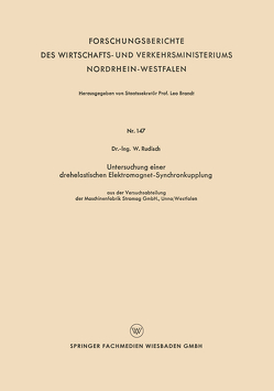 Untersuchung einer drehelastischen Elektromagnet-Synchronkupplung von Rudisch,  W.