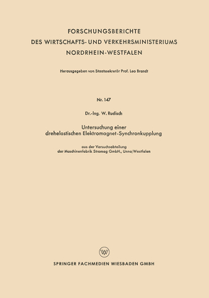 Untersuchung einer drehelastischen Elektromagnet-Synchronkupplung von Rudisch,  W.