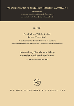 Untersuchung über die Ausbildung optimaler Rundspantbootsformen von Sturtzel,  Wilhelm