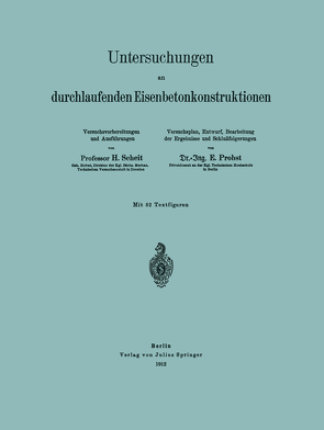 Untersuchungen an durchlaufenden Eisenbetonkonstruktionen von Probst,  NA, Scheit,  H., Scheit,  NA