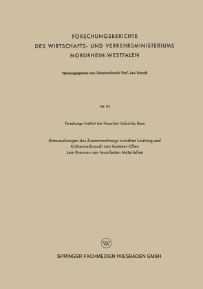 Untersuchungen des Zusammenhangs zwischen Leistung und Kohlenverbrauch von Kammer-Öfen zum Brennen von feuerfesten Materialien von Forschungs-Institut der Feuefest-Industrie