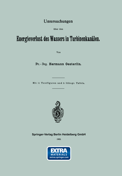 Untersuchungen über den Energieverlust des Wassers in Turbinenkanälen von Oesterlin,  Hermann