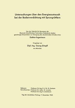 Untersuchungen über den Energieaustausch bei der Bodenverdichtung mit Sprungrüttlern von Dimpfl,  Georg