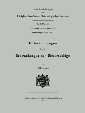 Untersuchungen über die Schwankungen der Niederschläge von Hellmann,  Gustav