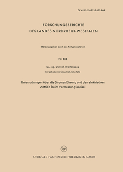 Untersuchungen über die Stromzuführung und den elektrischen Antrieb beim Vermessungskreisel von Wartenberg,  Dietrich