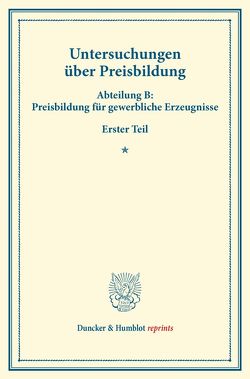 Untersuchungen über Preisbildung.