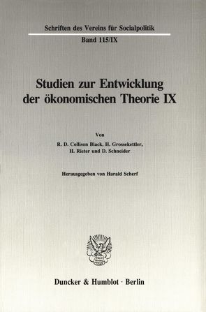 Untersuchungen zu Quesnay, Stein, Jevons und zur allgemeinen Gleichgewichtstheorie. von Scherf,  Harald