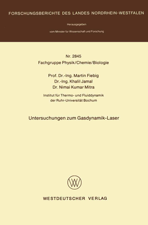 Untersuchungen zum Gasdynamik-Laser von Fiebig,  Martin