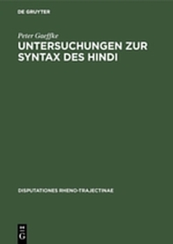 Untersuchungen zur Syntax des Hindi von Gaeffke,  Peter