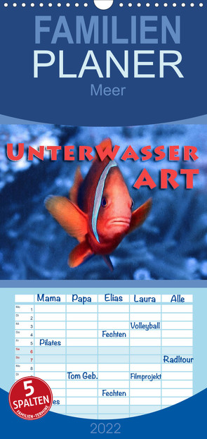 Familienplaner Unterwasserart (Wandkalender 2022 , 21 cm x 45 cm, hoch) von Gödecke,  Dieter