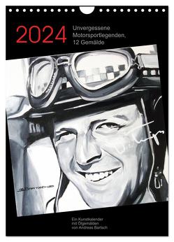 Unvergessene Motorsportlegenden, 12 Gemälde (Wandkalender 2024 DIN A4 hoch), CALVENDO Monatskalender von Bartsch,  Andreas