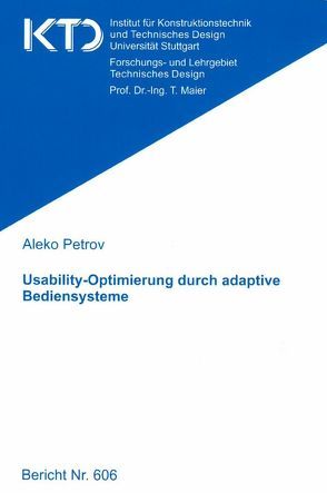 Usability-Optimierung durch adaptive Bediensysteme von Petrov,  Aleko